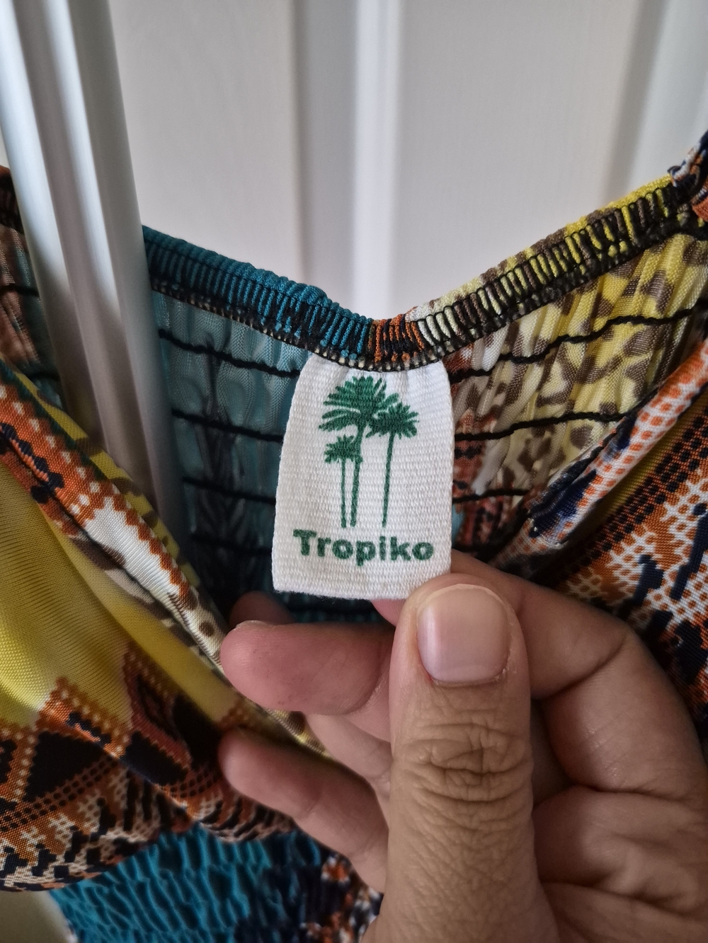 Tropiko Teal and Yellow Printed Maxi Dress - Picture 6 of 6